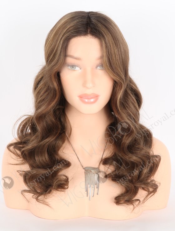 In Stock European Virgin Hair 20" Beach Wave T2/10# With T2/8# Highlights Color Lace Front Wig RLF-08032-25804