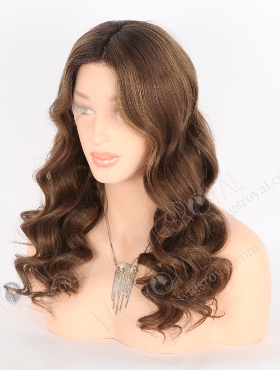 In Stock European Virgin Hair 20" Beach Wave T2/10# With T2/8# Highlights Color Lace Front Wig RLF-08032-25805