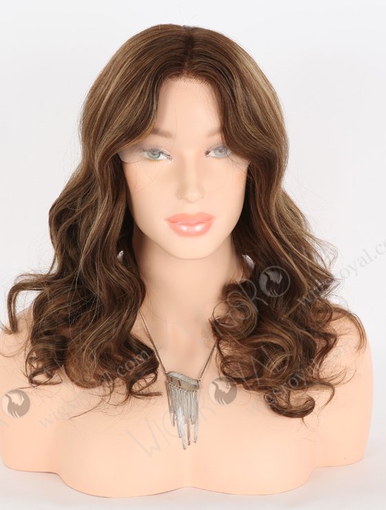 In Stock European Virgin Hair 16" Beach Wave 3# With T3/8# Highlights Color Lace Front Wig RLF-08025-25793