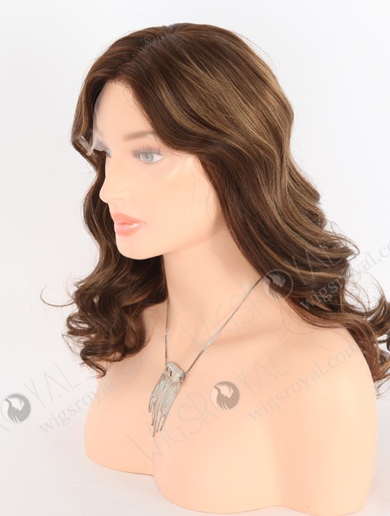 In Stock European Virgin Hair 16" Beach Wave 3# With T3/8# Highlights Color Lace Front Wig RLF-08025-25797