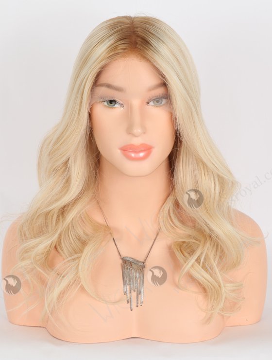 Best Blobde Wavy Wig High Quality Hair Wig For Women | In Stock European Virgin Hair 16" Slight Wave T8/60/25/8# Highlights Color Lace Front Silk Top Glueless Wig GLL-08018-25896