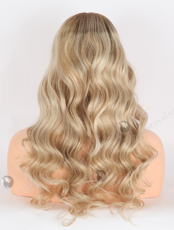 In Stock European Virgin Hair 20" Beach Wave T8A/60# With 8A# Highlights Color Lace Front Wig RLF-08034-25952