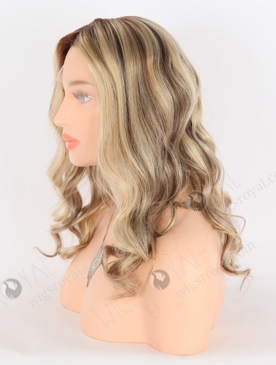 In Stock European Virgin Hair 16" Beach Wave T4/22# With 4# Highlights Color Lace Front Wig RLF-08022-26009