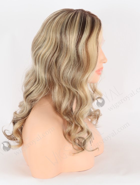 In Stock European Virgin Hair 16" Beach Wave T4/22# With 4# Highlights Color Lace Front Wig RLF-08022-26010