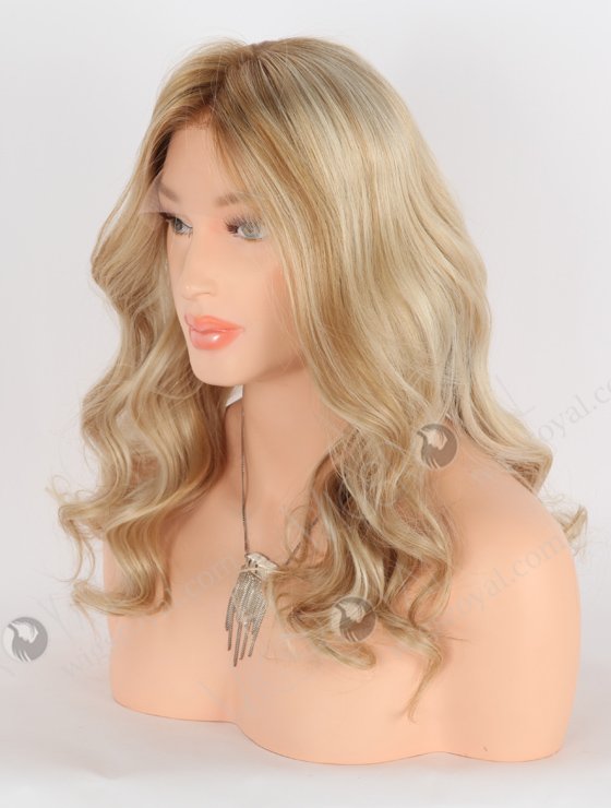 In Stock European Virgin Hair 16" Beach Wave T8A/60# With 8A# Highlights Color Lace Front Wig RLF-08021-26000