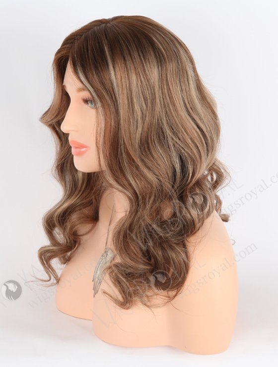 In Stock European Virgin Hair 18" Beach Wave Caramel Latte Color Lace Front Silk Top Glueless Wig GLL-08065-26051