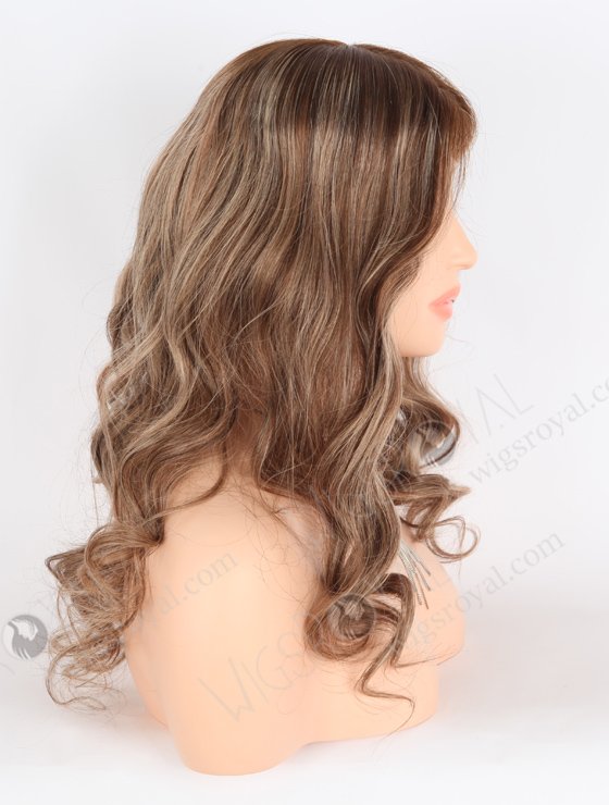 In Stock European Virgin Hair 18" Beach Wave Caramel Latte Color Lace Front Silk Top Glueless Wig GLL-08065-26054