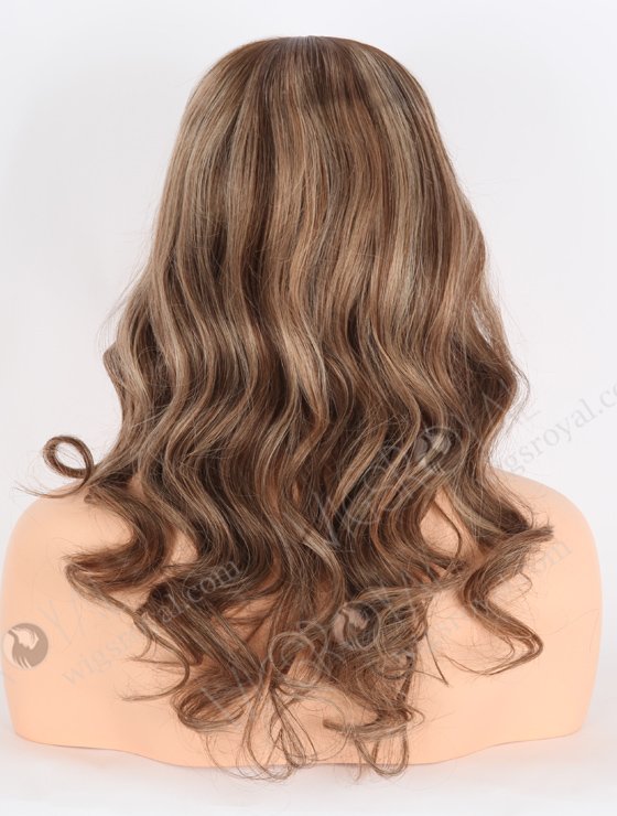 In Stock European Virgin Hair 18" Beach Wave Caramel Latte Color Lace Front Silk Top Glueless Wig GLL-08065-26055