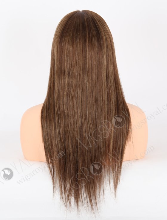 In Stock European Virgin Hair 18" Straight 4# With T4/8# Highlights Color Lace Front Silk Top Glueless Wig GLL-08071-26072