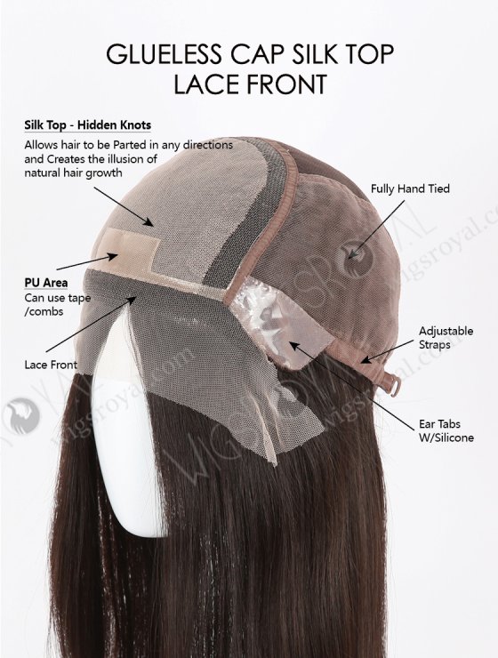 Best Human Hair Wigs Online 14 inch Dark Brown Real Hair Silk Top Glueless Wigs For Women GLL-08005-26250