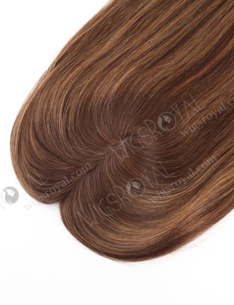 Brown Color Chinese Virgin Human Hair All PU Toppers For Thinning Women WR-TC-089