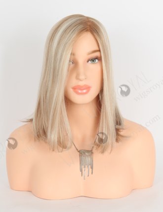 Bob Straight Brown Highlight Color Natural Looking Parting Lace Wig WR-ST-059