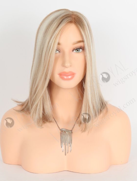 Bob Straight Brown Highlight Color Natural Looking Parting Lace Wig WR-ST-059-26296