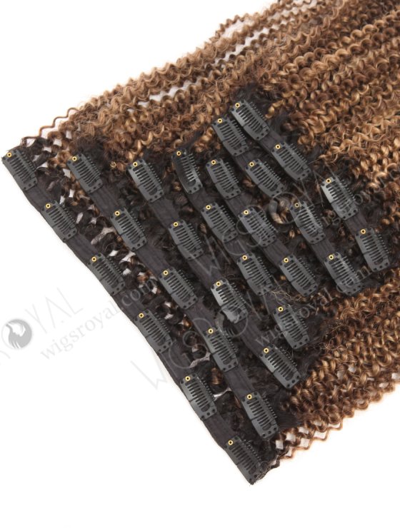 Afro Curly Brazilian Virgin Human Hair Seamless Clip In Hair Extensions WR-CW-014-26427