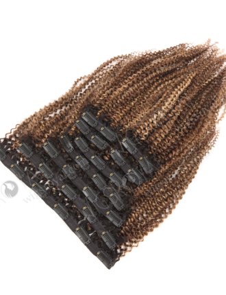 Afro Curly Brazilian Virgin Human Hair Seamless Clip In Hair Extensions WR-CW-014