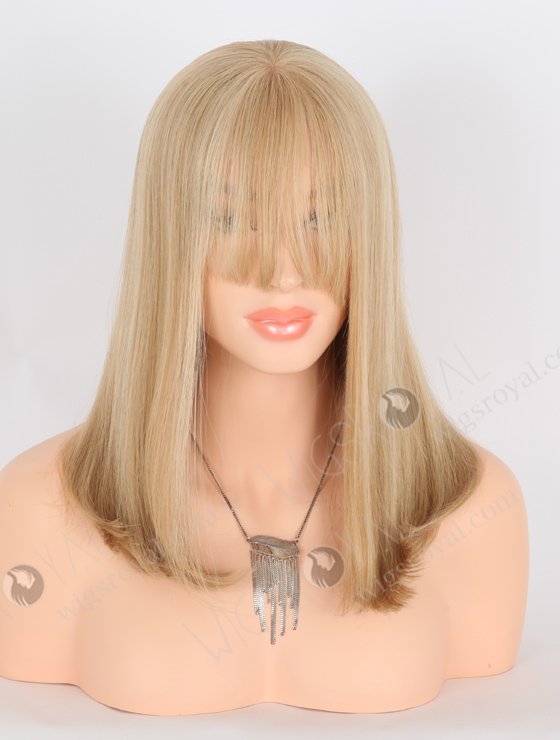 All One Length Fine European Human Hair Lace Front Wigs With Bangs WR-CLF-057-26412