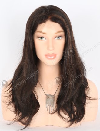 16" Indian Remy Hair Straight Wig 1b/4# Dark Highlighted Color Human Hair Wigs FLW-01292