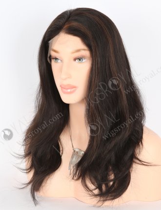 16" Indian Remy Hair Straight Wig 1b/4# Dark Highlighted Color Human Hair Wigs FLW-01292