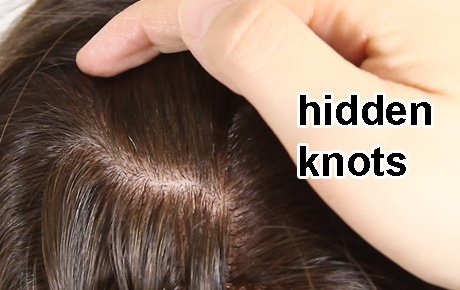 Super realistic imitation of human scalp parting hidden knots silk base full lace wig