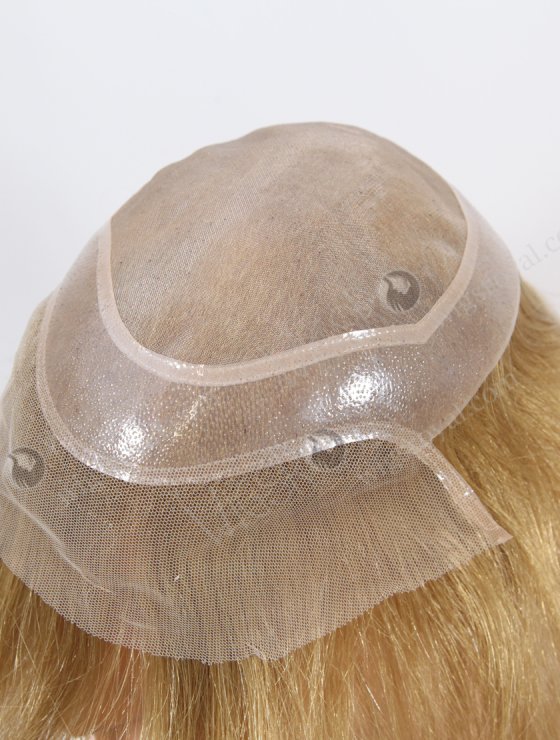 Short Style Natural Looking Hairline Mongolian Virgin Human Hair Mono Topper With PU WR-TC-092-26631