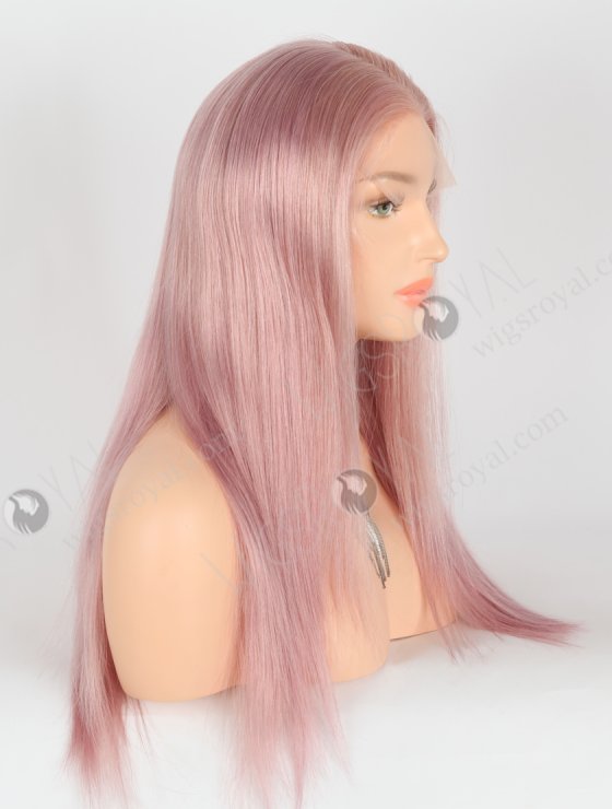 Light Pink Color Human Hair Silky Straight High Density Lace Front Wigs WR-CLF-058-26647