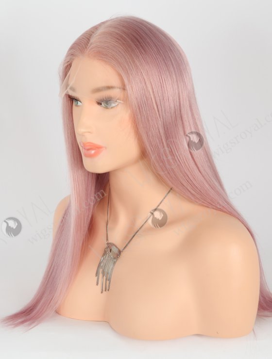Light Pink Color Human Hair Silky Straight High Density Lace Front Wigs WR-CLF-058-26648