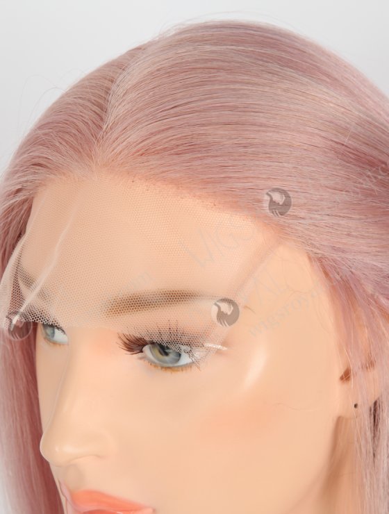 Light Pink Color Human Hair Silky Straight High Density Lace Front Wigs WR-CLF-058-26651