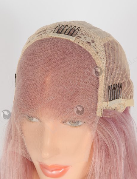 Light Pink Color Human Hair Silky Straight High Density Lace Front Wigs WR-CLF-058