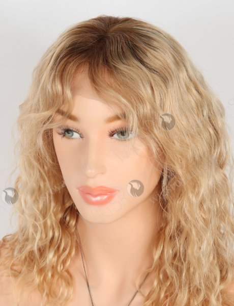 Unique Design Blonde Ombre Color Beauty Curly Lace Front Wig With High Density WR-CLF-059