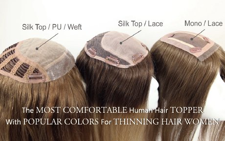 The Most Comfortable Human Hair Topper With Popular Colors For Thinning Hair Women