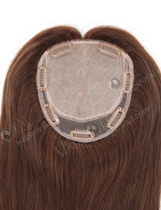 Clip In Crown Filler Hair Pieces 16" Chocolate Brown Premium Remy Human Hair Topper-053