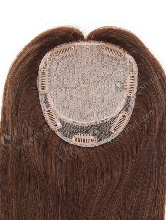 Clip In Crown Filler Hair Pieces 16" Chocolate Brown Premium Remy Human Hair Topper-053-26685