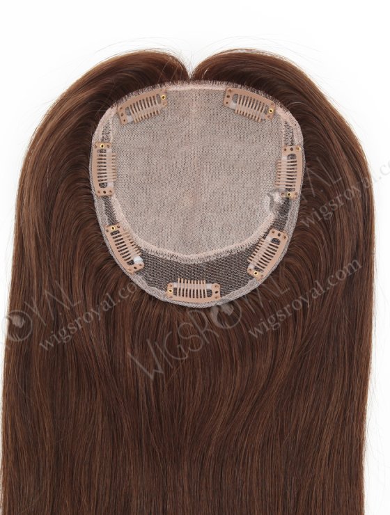 Clip In Crown Filler Hair Pieces 16" Chocolate Brown Premium Remy Human Hair Topper-053-26688