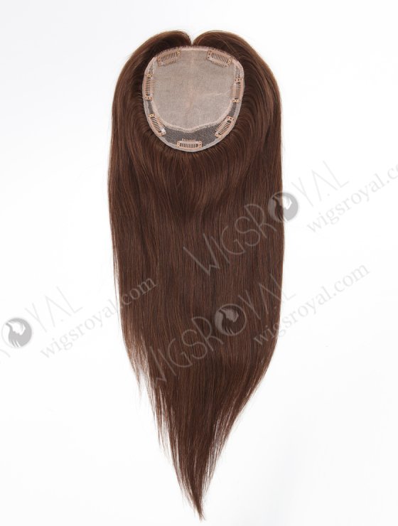 Clip In Crown Filler Hair Pieces 16" Chocolate Brown Premium Remy Human Hair Topper-053-26687