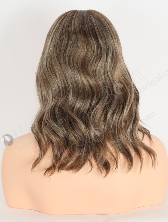 In Stock European Virgin Hair 12" All One Length Slight Wave 10/2/60#, Roots 3# Color Silk Top Gripper Wig GRP-08108-26743