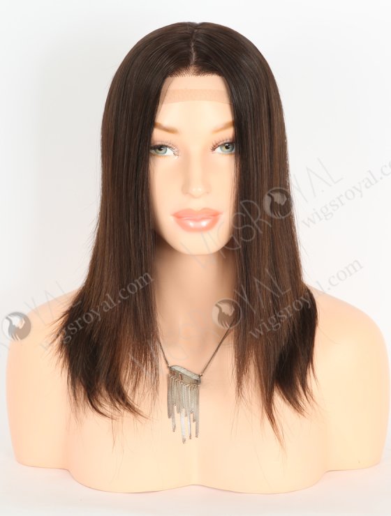 Best Wigs for Chemo Patients | 12 Inch Natural Brown Color Natural Looking Lace Front Silk Top Glueless Gripper Wigs GRP-08102