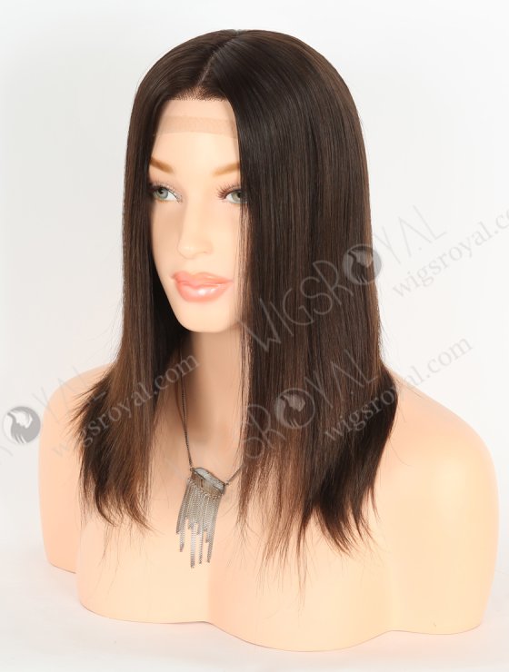 Best Wigs for Chemo Patients | 12 Inch Natural Brown Color Natural Looking Lace Front Silk Top Glueless Gripper Wigs GRP-08102-26705