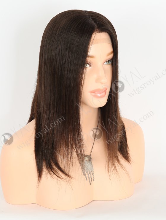 Best Wigs for Chemo Patients | 12 Inch Natural Brown Color Natural Looking Lace Front Silk Top Glueless Gripper Wigs GRP-08102-26709