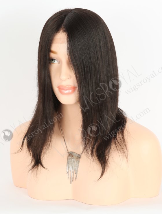 High quality Human Hair Wigs for Bald Women | 12 Inch Natural Black Natural Scalp Silk Top Gripper Wig GRP-08101-26694
