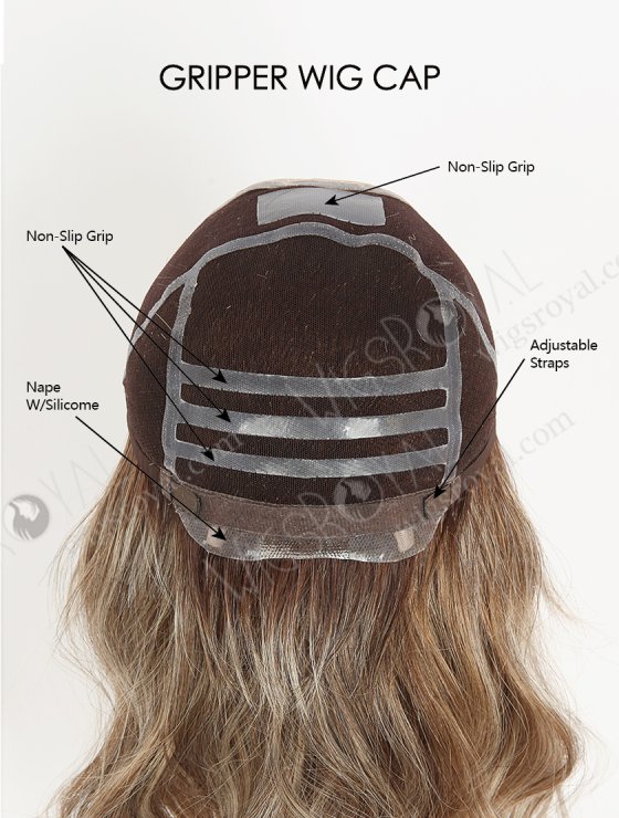 In Stock European Virgin Hair 16" Natural Straight Natural Brown Color Silk Top Gripper Wig GRP-08110-26798