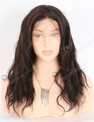 In Stock Indian Remy Hair 14" Body Wave 1b/4# Highlights Color Full Lace Wig FLW-01897