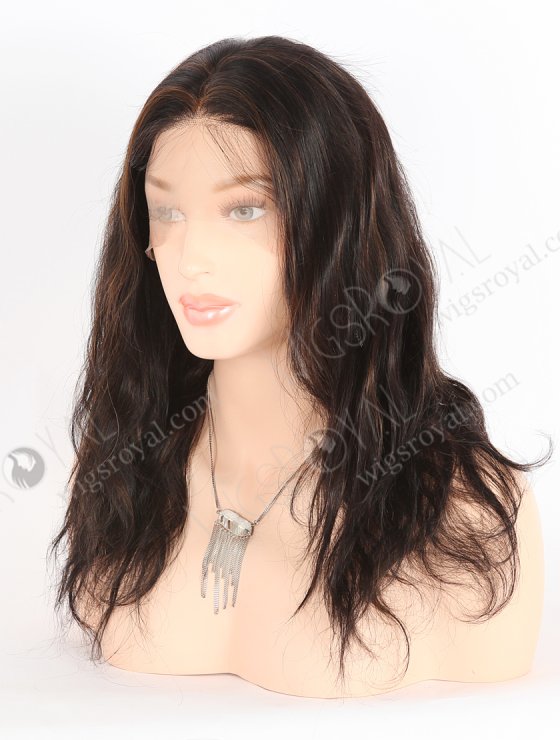 In Stock Indian Remy Hair 14" Body Wave 1b/4# Highlights Color Full Lace Wig FLW-01897-26804