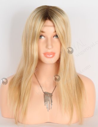 Most Natural Looking Wigs for Chemo Patients | 14 Inch Brown Roots Blonde Hair Wig GRP-08116
