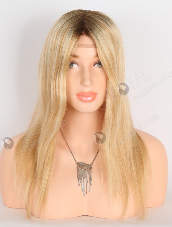 Most Natural Looking Wigs for Chemo Patients | 14 Inch Brown Roots Blonde Hair Wig GRP-08116