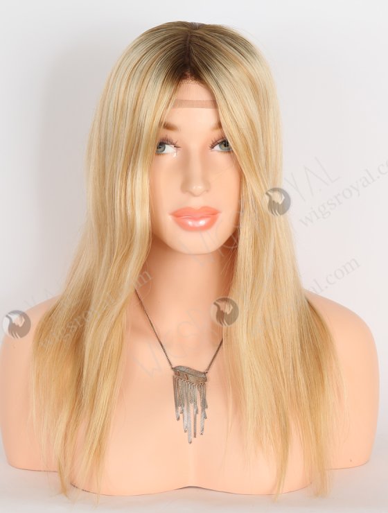 Most Natural Looking Wigs for Chemo Patients | 14 Inch Brown Roots Blonde Hair Wig GRP-08116-26919