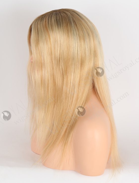 Most Natural Looking Wigs for Chemo Patients | 14 Inch Brown Roots Blonde Hair Wig GRP-08116-26923