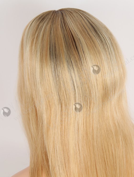Most Natural Looking Wigs for Chemo Patients | 14 Inch Brown Roots Blonde Hair Wig GRP-08116-26926