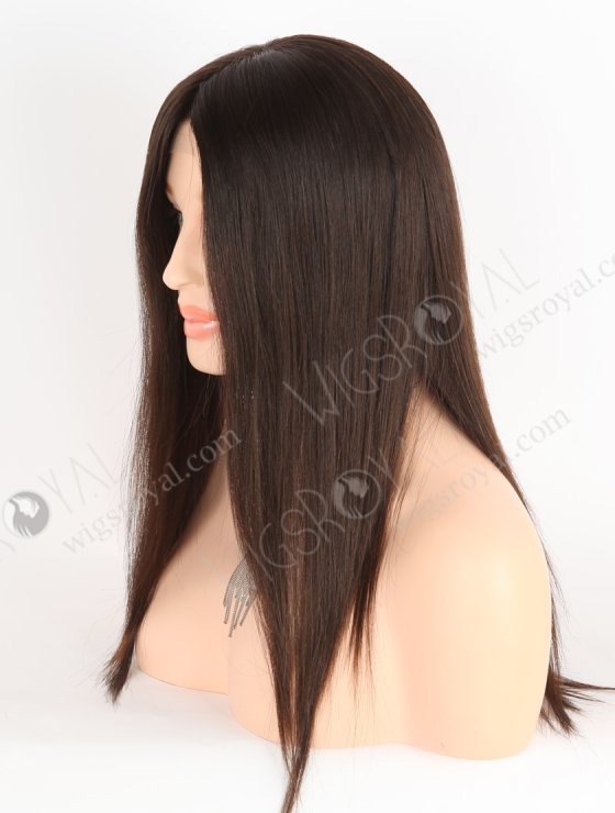 In Stock European Virgin Hair 16" Natural Straight Natural Brown Color Silk Top Gripper Wig GRP-08110-26915