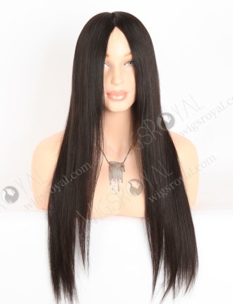 In Stock Chinese Virgin Hair 22" Natural Straight Natural Color Silk Top Glueless Wig GL-07019