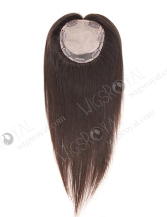 Seamless Silk Base Human Hair Toppers 14 inches Natural Color Topper-008